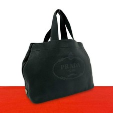 Prada Vitello Daino Leather Handbag Women Black One Size