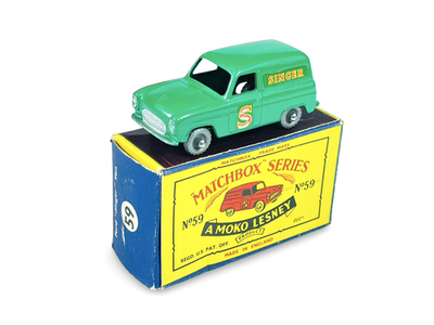 Matchbox Moko Lesney No. 59 SPW Kelly Green Ford Singer Van w/B5