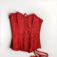 Vintage Corset Top Classic Overbust Bustier Red Color