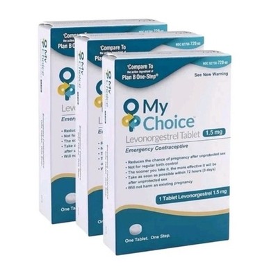Compare to Plan B Emergency Contraceptive Tablet My Choice - 3 Pack EXP 02/2027