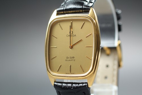 [Near MINT]Vintage 1980s OMEGA De Ville Gold Dial Cal.1365 Quartz Men's Watch