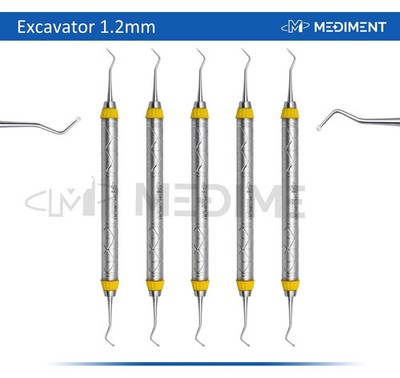 5 PCS OF DENTAL SPOON EXCAVATOR 1.2MM RESTORATIVE INSTRUMENTS STAINLESS CE