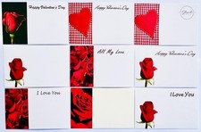 ShredAstic®️9 Pack VALENTINES  Blank Florist Message Cards 6x9cm /60x90mm Hamper