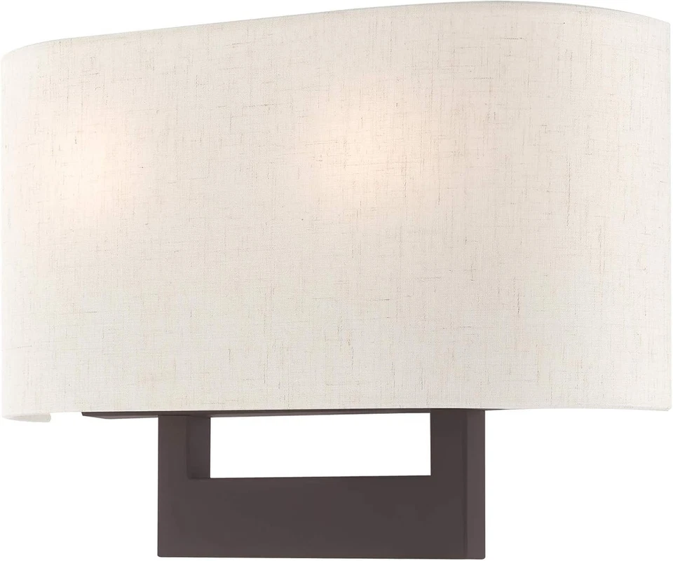 Livex Wall Sconce Bronze Modern Light Fixture w/ Fabric Shade 42421-07 - Image 4 of 4