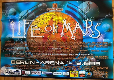 MAYDAY - Berlin 1996, Mega-Size  119 x 83, NEU Westbam, Jeff Mills, Carl Cox, 