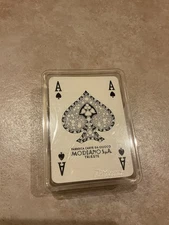 Vintage Modiano Italian Playing Card Deck Poker Black Gold Stripe Plastic Case