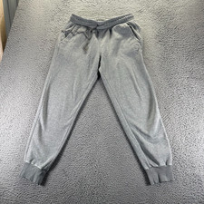 Puma Pant Mens L Gray Cotton Sweatpant Tapered Activewear Basketball Performance