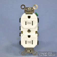 Leviton White Tamper/Weather Resistant Duplex Receptacle Outlet 15A Bulk TWR15-W