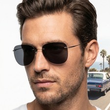 Polarize Sunglasses Titanium Silhouette Light Brand Designer Rimless Men Eyewear