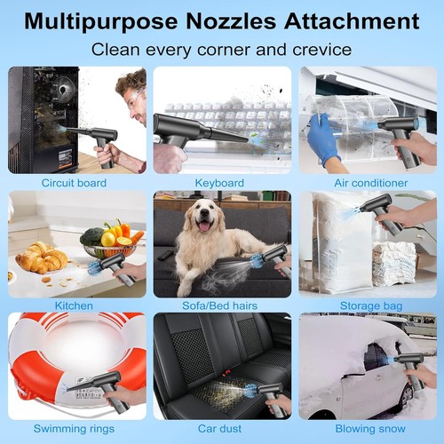 Electric Air Cordless Turbo Blower USB-C Rechargeable Dust Cleaner Home/Keyboard - 第 3/9 張圖片