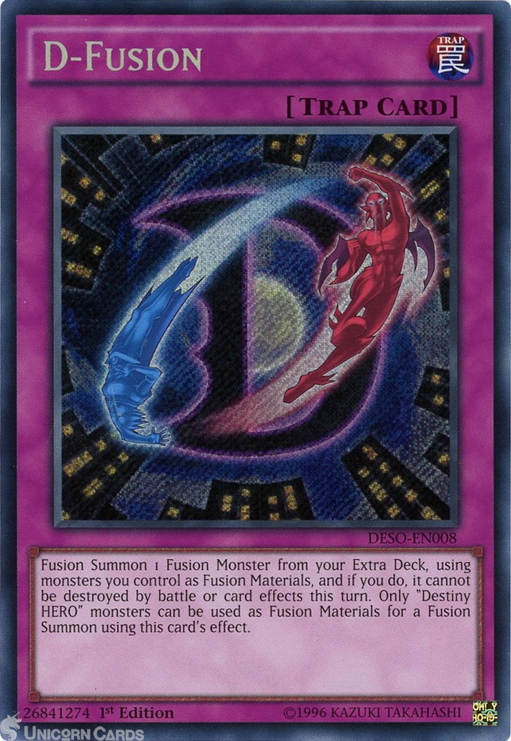 DESO-EN008 D-Fusion Secret Rare 1st edition Mint YuGiOh Card