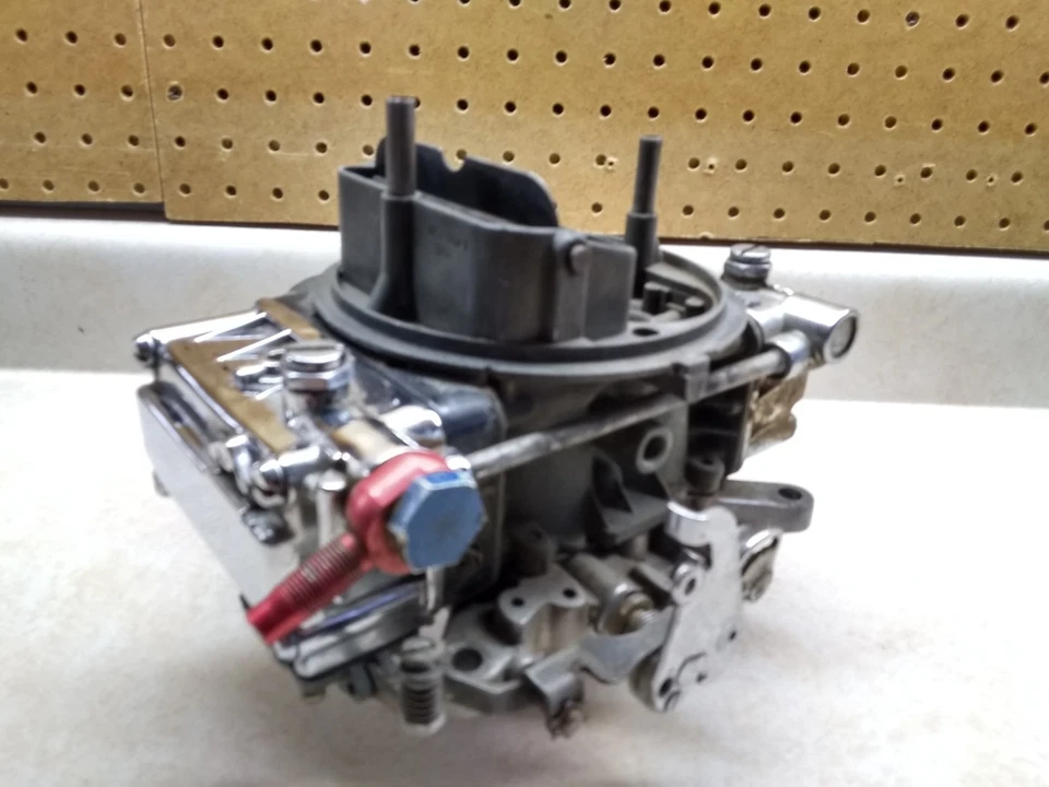 VTG Used Holley 600CFM Carb, List 1850-1, Date 1718, Polished Float Bowls, USA!! - Image 3 of 4