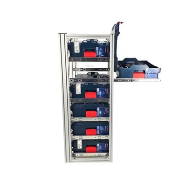 FixRack 6f EXPERT Regal für L-BOXX, Sortimo & Werkzeugkoffer - ausziehbar Bosch