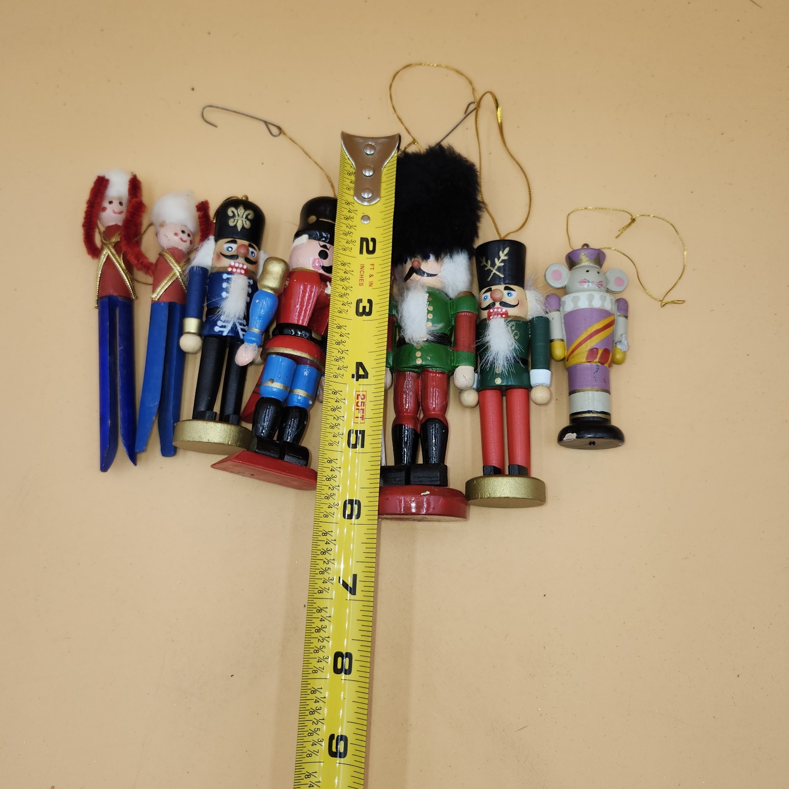 Lot of vintage wood handmade nutcracker ornament Kurt Adler