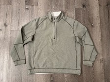 Tommy Bahama Tobago Bay Half Zip Mens Medium Pullover Sweater Green Mock Neck