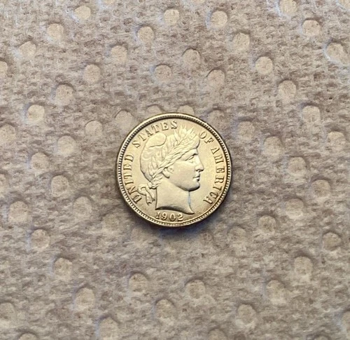 1902 Barber Dime Silver Coin Uncirculated