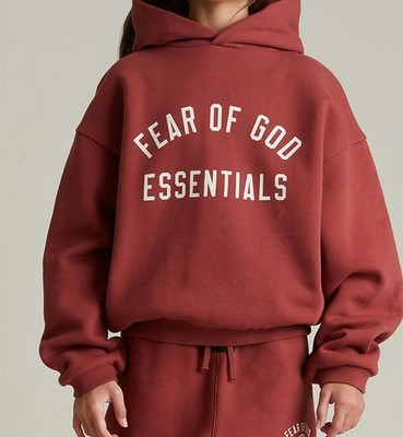 FEAR OF GOD / パーカー/L/コットン/RED Fear of God Essentials 100% Authentic Oversized Fleece Hoodie
