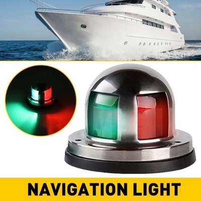 Waterproof Boat Navigation Light LED Bow Marine Front Pontoon Lamp Red Green 12V