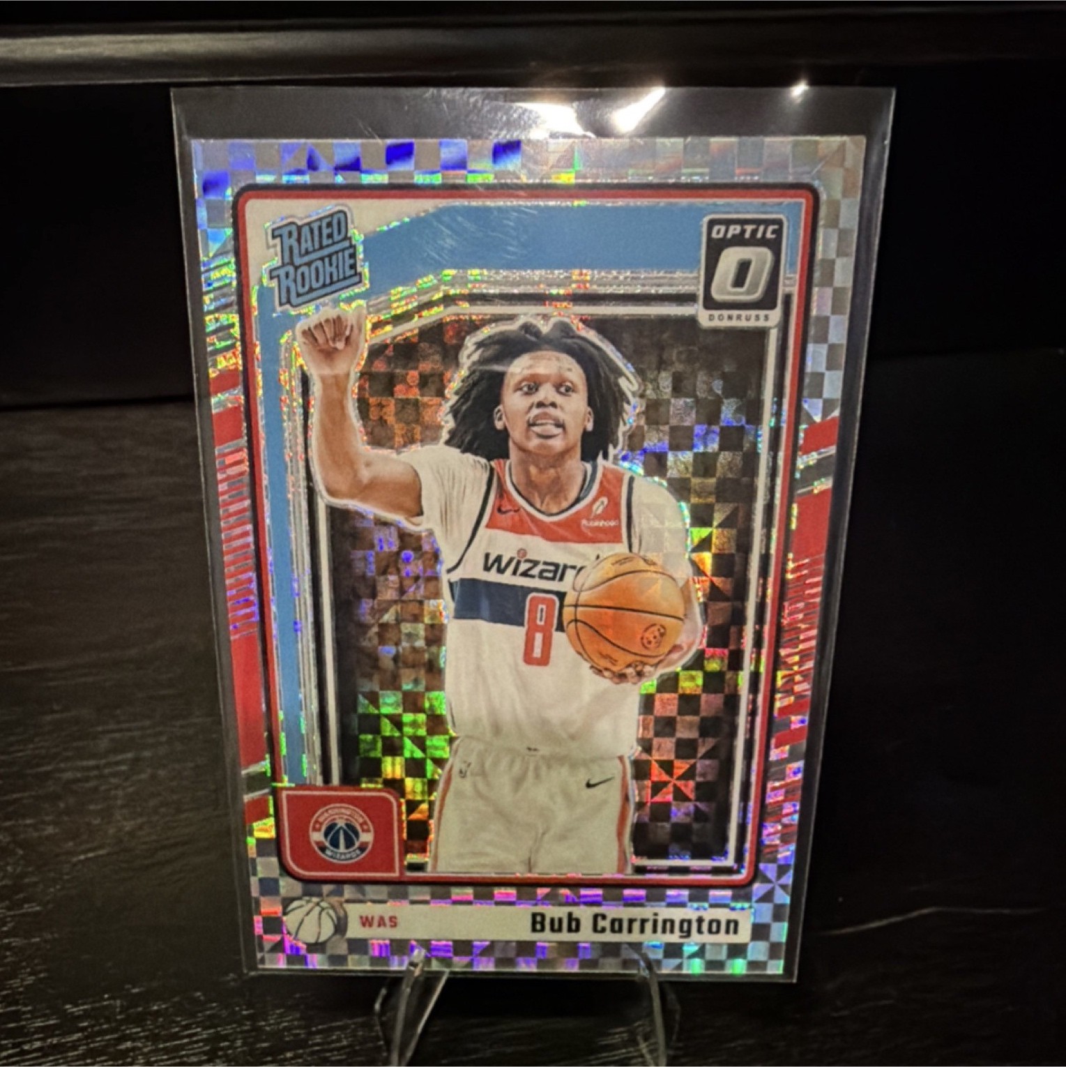 2024-25 Panini Optic Bub Carrington Rated Rookie Checkerboard #273 Wizards Bask…