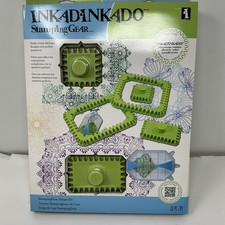 NIP Inkadinkado Stamping Gear Deluxe Set 22-Piece Rubber Stamps FULL KIT SQUARE