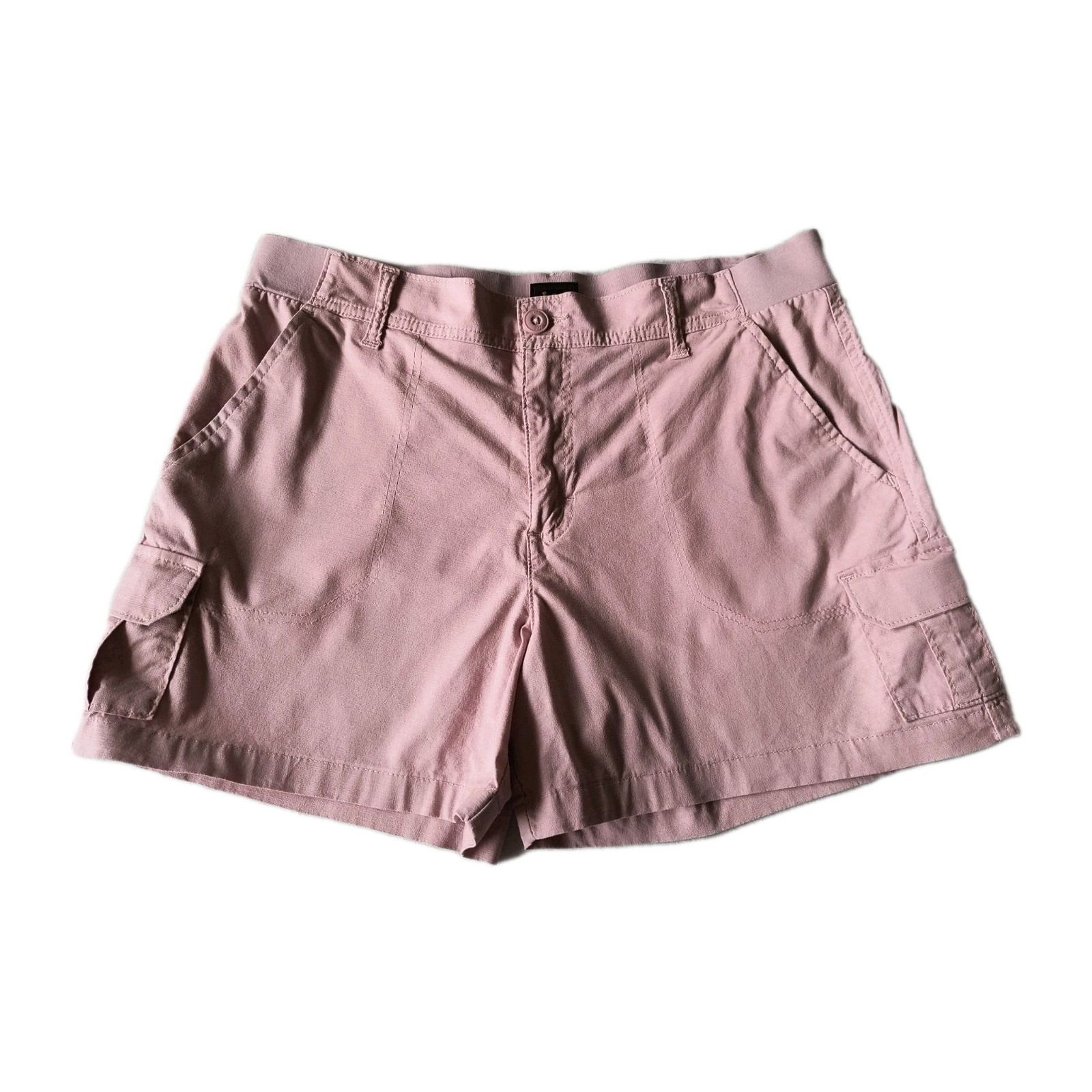 Lee Women's Shorts 14 Cotton/Spandex Pink Elastic Back Cargo Pockets