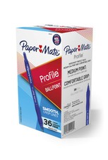 Paper Mate Profile Retractable Ballpoint Pens 36 Pack Blue 1.0mm Medium Point