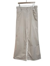 Pilcro Anthropologie Ivory Wide Leg Corduroy Pants 32T Tall W32X33L Leg Open 13