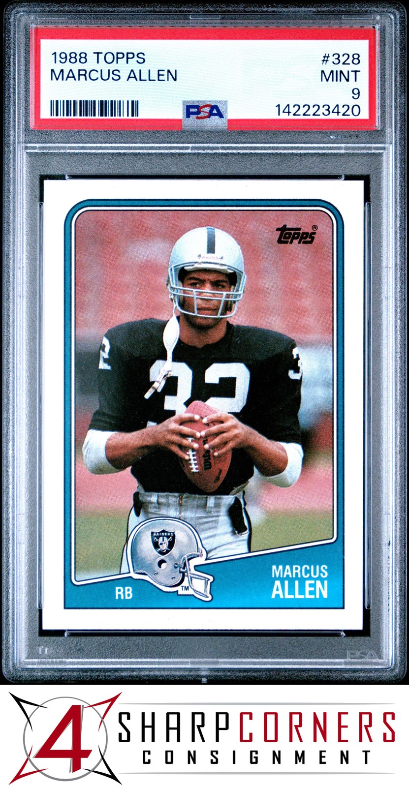 1988 TOPPS #328 MARCUS ALLEN RAIDERS HOF PSA 9
