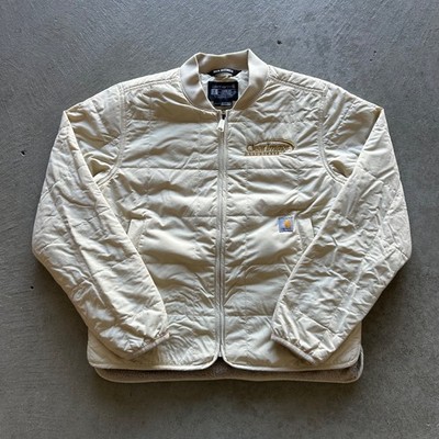 Carhartt Rain Defender Jacket Womens Size Small White Loose Fit Insulated Bomber