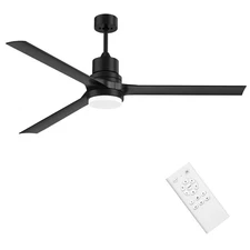 Ceiling Fans with Lights-60 inch Outdoor Black Ceiling Fan with Light and Rem...