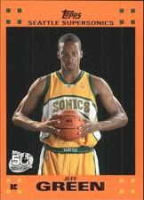 2007-08 Topps Rookie Set Orange #5 Jeff Green RC Rookie Card. rookie card picture