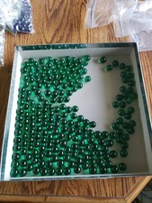 Green Glass Marbles Lot Of 217 Transparent Base Green Marbles VGC