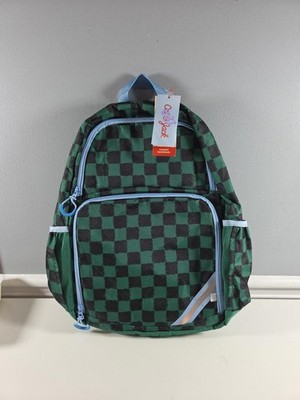 Cat & Jack Kid's Backpack Green Black Check NEW School Bag