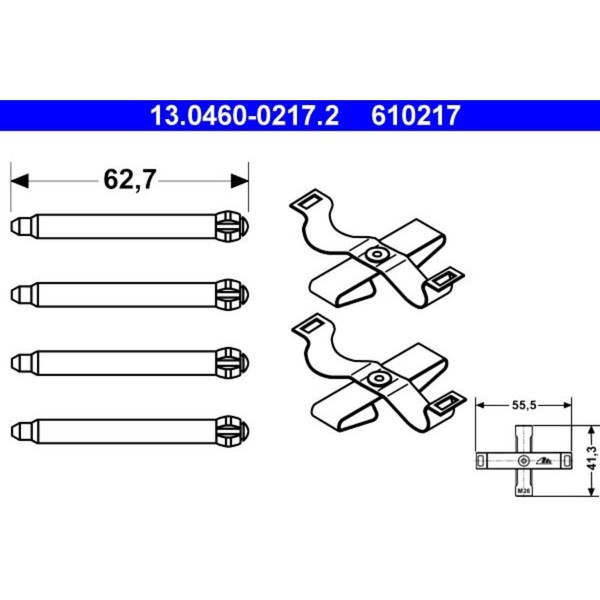 ATE Montagesatz BremsbelÄGe Hinterachse FüR Opel Astra Calibra Kadett Vectra-image