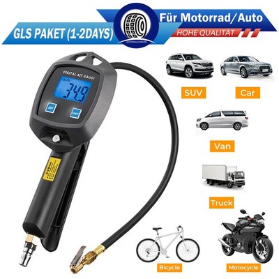Reifenfüllpistole Luftdruckprüfer Druckluft LCD Digital Reifenfüller Manometer