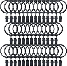36 Pack Curtain Rings with Clips, Drapery Clips with Rings, Hangers Drapes Rings