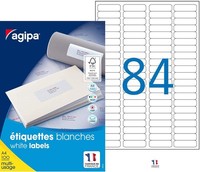 Agipa Universal-Etiketten 46 X 11,1 Mm Weiß 8.400 Etiketten