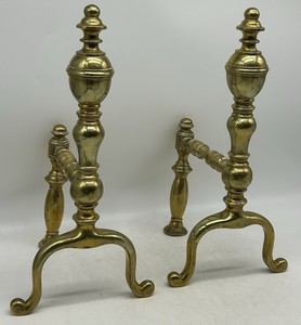Vintage Brass Fireplace Andirons