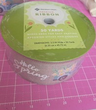 Member's Mark Premium Wired Ribbon 50 Yards, 2.5in Width Spring