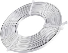 32 Feet 5mm Wide Flat Jewelry Craft Wire 18 Gauge Silver Metal Aluminum Wire