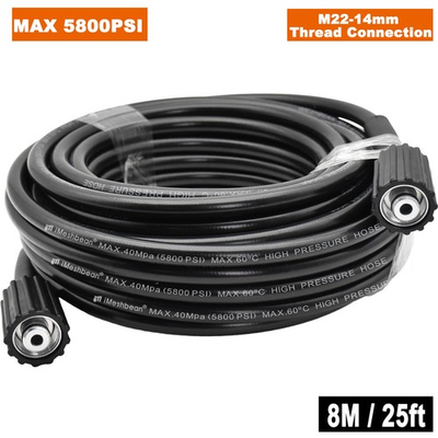 #ad High Pressure Washer Hose 8m 25ft 5800PSI M22 14mm Power Washer Extension Tube $15.54