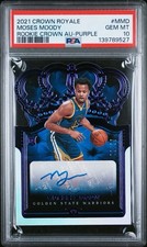 2021 PANINI CROWN ROYALE ROOKIE CROWN AUTOGRAPHS MOSES MOODY ROOKIE CROWN PURPLE