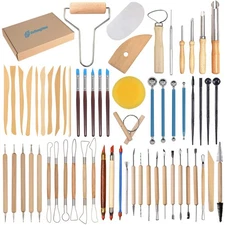 61Pcs Ceramic Clay Tools Kit Pottery Tools Clay Sculpting Shapers Carving