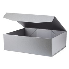 OBMMIRAO Upgrade 3Pcs Silver Grey Extra Large Gift Box with Lid for Presents,16.