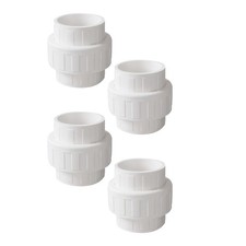 2 Inch PVC Union Coupling Fitting for Pipe Connections, 4 Pack