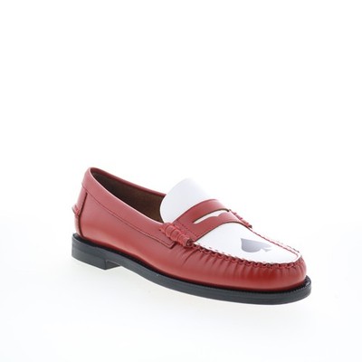 Sebago Classic Dan Gambling Damen Rot Leder