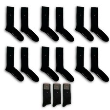 Image of Tommy Hilfiger Genuine Mens Classic Cotton Blend Socks | Black, UK 9-11, 6 Pairs