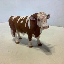 2008 Schleich Simmental Bull Cow Steer Farm Animal Figure 5" Long