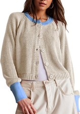 Women's Cropped Cardigan Sweaters Fall Long Sleeve Open Front Cardigans Button