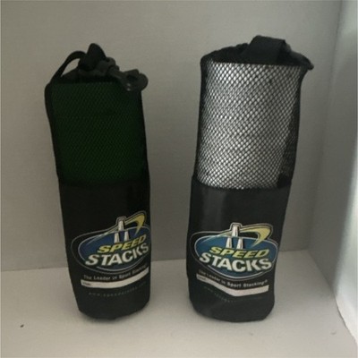 2 Speed Stacks Sport Stacking Cups Set Green & Silver for Ages 8-11